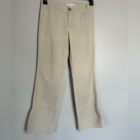 Vintage Banana Republic Beige Wide-leg Split-hem Corduroy Pants - Picture 3 of 10